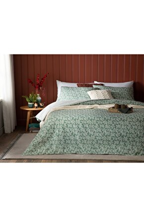 Olive Branch Crep Double Person Set Lenjerä±e De Pat 200x220 Cm Green