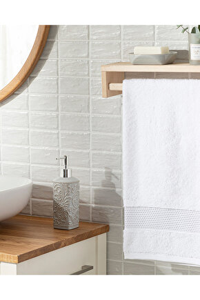 Deluxe Pamuklu Low Twist Yüz Havlusu 50x90 cm Beyaz