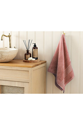 Deluxe Low Twist Yüz Havlusu 50x90 Cm Gül Kurusu