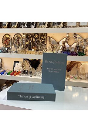 Kumaş Kaplı Dekoratif Kitap Kutusu Mavi Renk