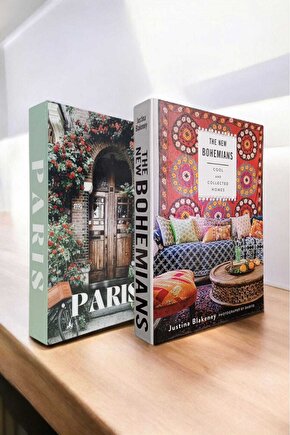 Dekoratif Kitap Görünümlü Kutu 2li Set Decorative Book Looking Box