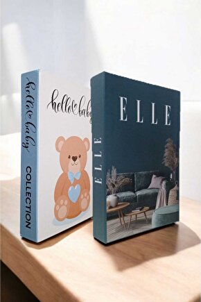 Dekoratif Kitap Görünümlü Kutu 2li Set Decorative Book Looking Box