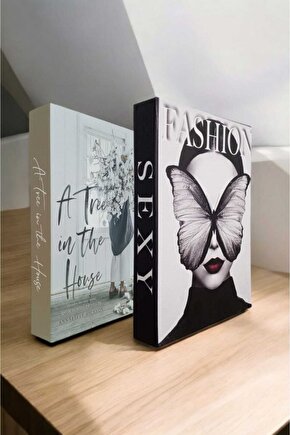Dekoratif Kitap Görünümlü Kutu 2li Set Decorative Book Looking Box