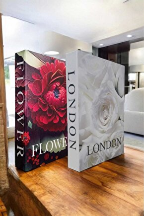 Dekoratif Kitap Görünümlü Kutu 2li Set Decorative Book Looking Box