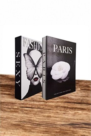 Dekoratif Kitap Görünümlü Kutu 2li Set Decorative Book Looking Box