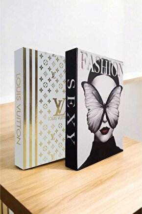 Dekoratif Kitap Görünümlü Kutu 2li Set Decorative Book Looking Box