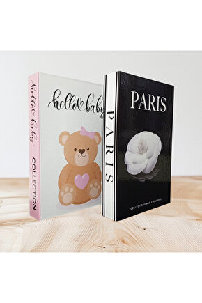 Dekoratif Kitap Görünümlü Kutu 2li Set Decorative Book Looking Box