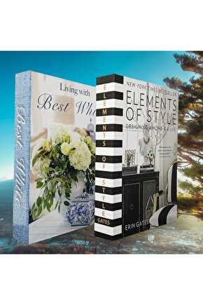 Dekoratif Kitap Görünümlü Kutu 2li Set Decorative Book Looking Box