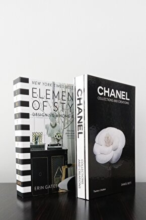 2li Dekoratif Kitap Kutu Görünümlü Elements Siyah & Siyah Gül Temalı