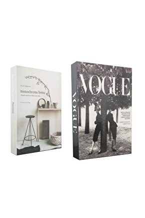 2li Dekoratif Kitap Görünümlü Kutu Monochrome Home & Ikı Kadın Temalı