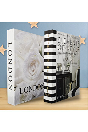 Dekoratif Kitap Görünümlü Kutu 2li Set Decorative Book Looking Box