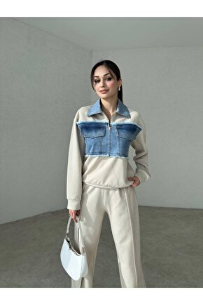 Kadın Kot Detaylı Takım
