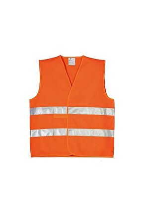 İşçi Tipi Reflektörlü Turuncu Ikaz Yeleği 5 Adet