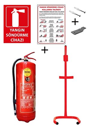 6kg Yangın Tüpü,yangın Tüpü Kullanım Talimatı, Yangın Tüpü Levhası, Askı Aparatı, Dübel Vida V