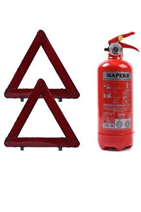 Araç Yangın Tüpü 1 Kg Ve 2 Adet Reflektör Oto Muayene Seti