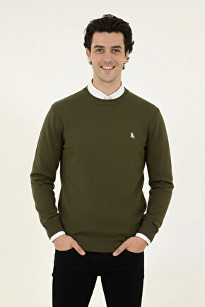 Erkek Bisiklet Yaka Nakış işlemeli Triko Kazak yumuşak dokulu Pamuklu ince Dokuma, uzun kollu Rahat