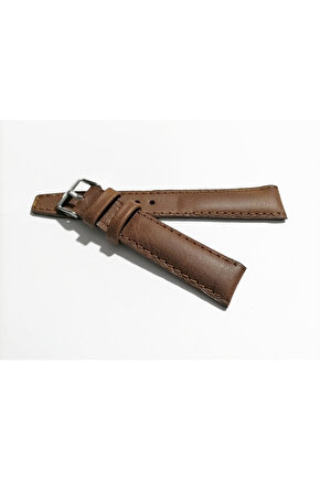 & Her Saate Uyumlu Hakiki Deri Saat Kordonu 18 mm (288) kahve