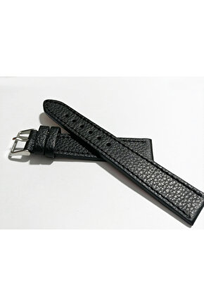 &Her Saate Uyumlu  Siyah    Hakiki  Deri Saat Kordonu 18  mm  (105 )