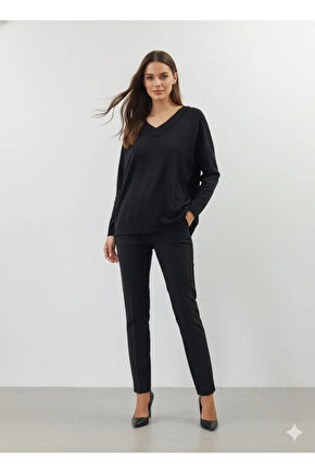 Kadın Uzun Kollu V Yaka Bluz