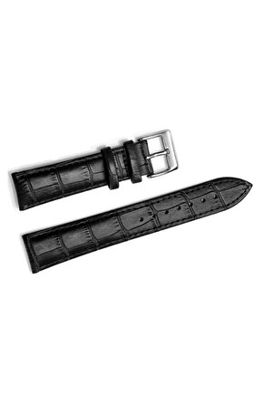 Seiko Saat Uyumlu 22 Milim Croco Siyah Renk Deri