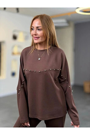 Kadın Inci Detay Modal Kumaş Ikili Takım