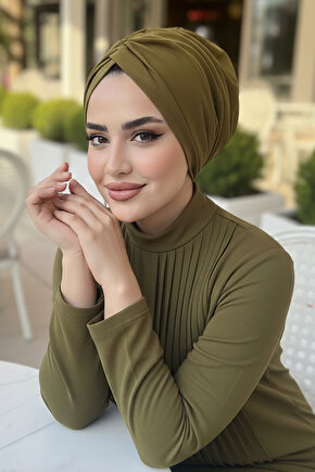 Yağ Yeşili Büzgülü Salaş Bone