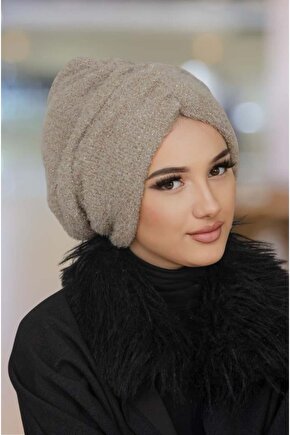 Taş Işıltılı Kışlık Büzgülü Bone