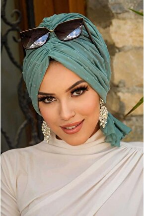 Mint Ponpon Tokalı Bone