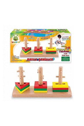 Ahşap Akıllı Geometrik Şekiller Koordinasyon Ve Problem Çözme.