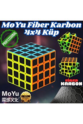 Orijinal MoYu Fiber Karbon 4x4 Küp - Moyu Speed Cube - Moyu Fiber Karbon 4x4 Zeka Küpü - Zeka Küpü -