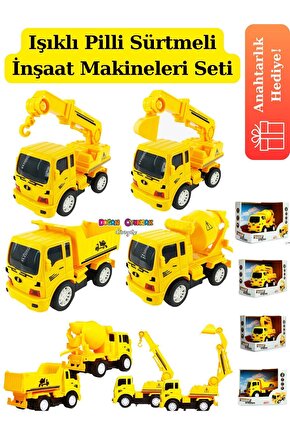 Işıklı Sürtmeli Kepçe - İş Makineleri - Sürtmeli Araçlar - İnşaat Oyuncakları - Araçlar - Makineler