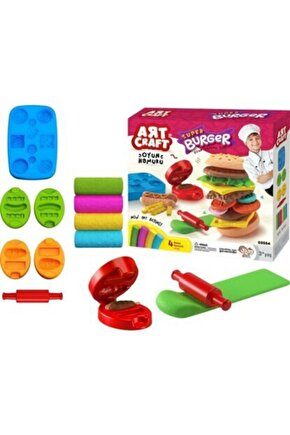 Art Craft Hamburger Oyun Hamuru Seti 200 Gr - Art Craft Hamur Kalıpları 16 Parça