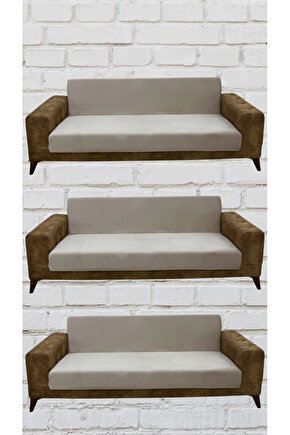 3+3+3 İtalyan Süet Kolsuz Koltuk Örtüsü ( RENK)