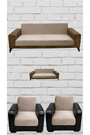 3+2+1+1 İtalyan Süet Kolsuz Koltuk Örtüsü ( RENK)