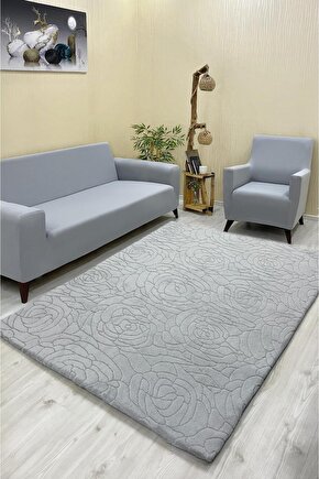 halı örtüsü welsoft kumaş AÇIKGRİ RENK (GÜL MODEL)