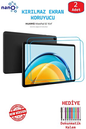 2 ADET Huawei Matepad SE 10.4 Tablet İçin Tam Uyumlu Ekran Koruyucu Cam Nano HD Esnek Kırılmaz
