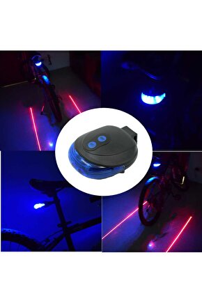 Çok Fonksiyonlu Pilli Bisiklet Led Lazer Şerit Işığı Arka Stop Lambası