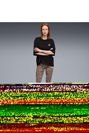 Unisex Baskılı Oversize T-Shirt - Siyah