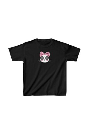 Unisex Çocuk Baskılı T-Shirt - Siyah