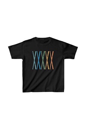 Unisex Çocuk Baskılı T-Shirt - Siyah