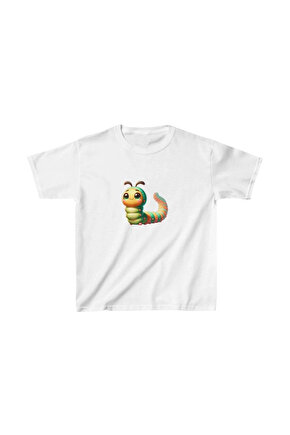 Unisex Çocuk Baskılı T-Shirt - Beyaz