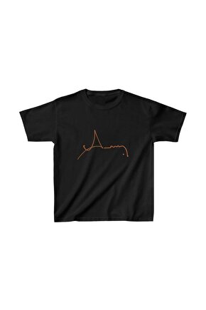 Unisex Çocuk Baskılı T-Shirt - Siyah