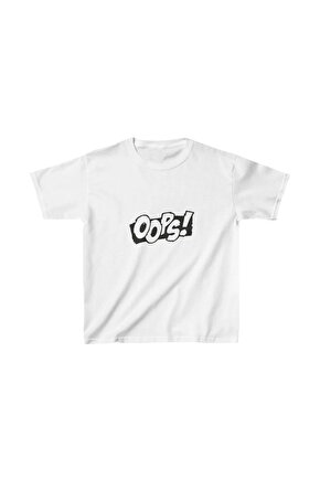 Unisex Çocuk Baskılı T-Shirt - Beyaz