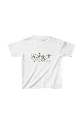 Unisex Çocuk Baskılı T-Shirt - Beyaz