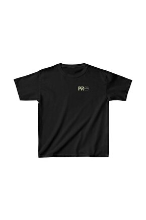 Unisex Çocuk Baskılı T-Shirt - Siyah