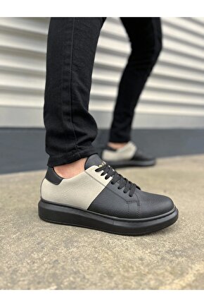 JY151 Boost Bağcıklı Cilt Süet Erkek Günlük Sneaker Ayakkabı CSST - SiyahGri
