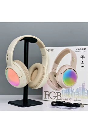 RGB LED IŞIKLI KABLOSUZ KULAKLIK BLUETOOTH ŞARJLI KULAKÜSTÜ WİRELESS HEADPHONES MİKROFONLU
