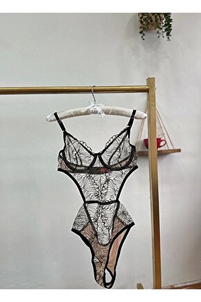 Siyah Balenli Bodysuit İç Çamaşırı
