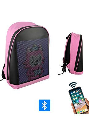 Led Ekranlı Motorsiklet Çantası Bluetooth APP Kontrollü Okul Sırt Çantası Gift Yazı Resim Pixell