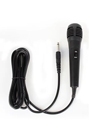 6,35MM JACK GİRİŞLİ DİNAMİK MİKROFON 3 METRE KABLOLU KARAOKE MİKROFON